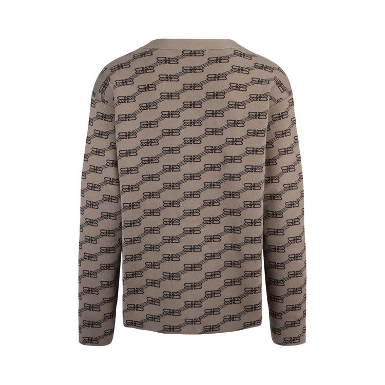 Кардиган Balenciaga Logo Intarsia Knit Cardigan, Beige — фото 2