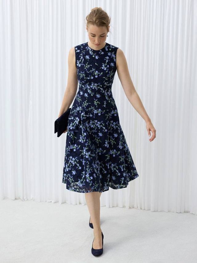 

Платье Petite Ria с цветочным принтом Hobbs, Midnight/Multi