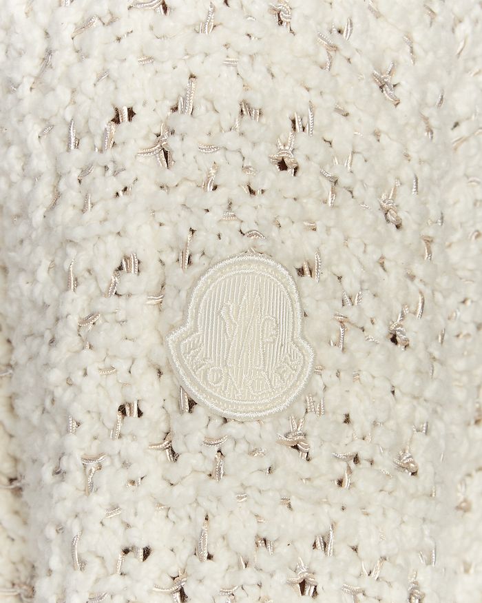 Свитер с ажурной вязкой Moncler, слоновая кость/кремовый — фото 4