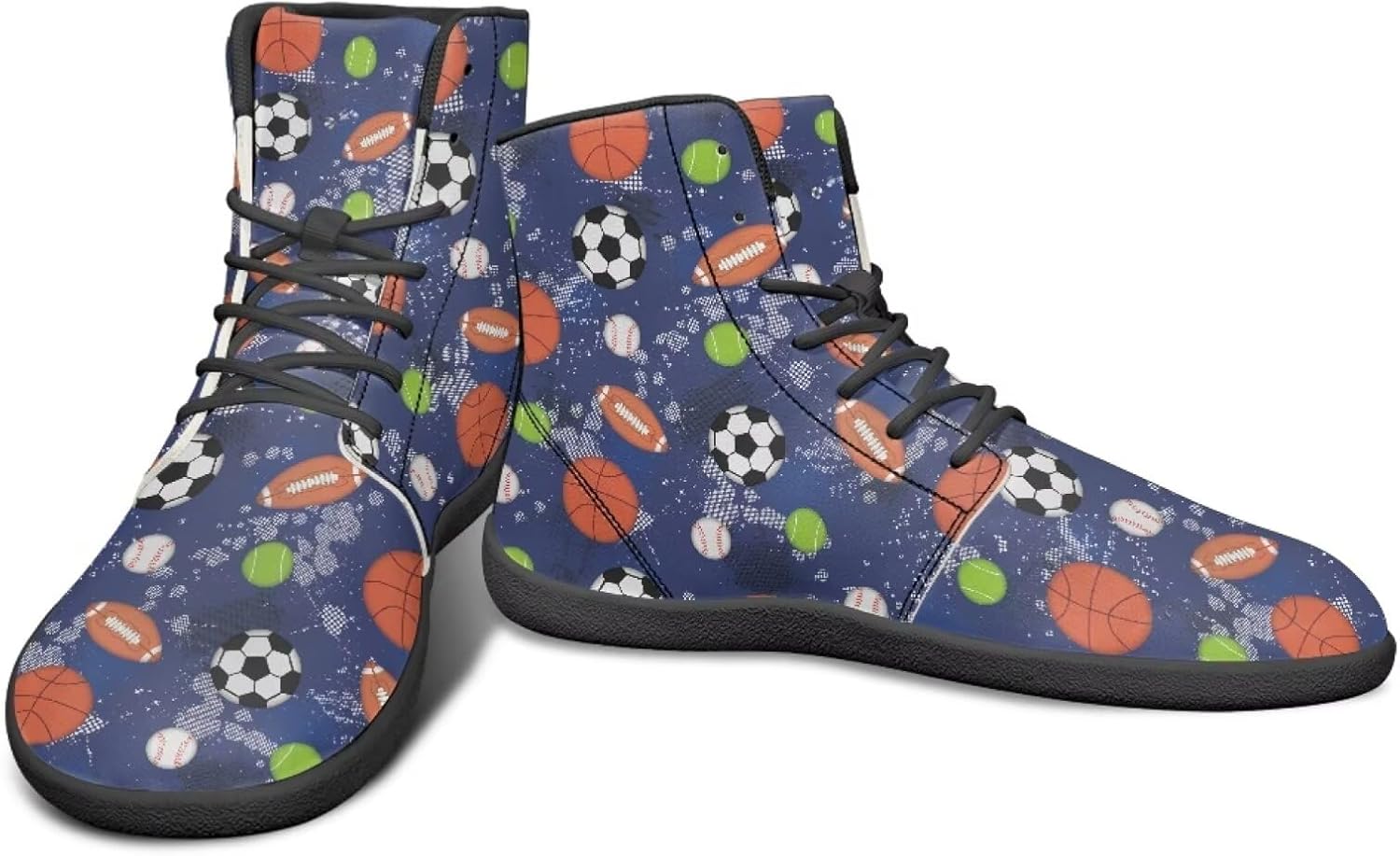 

Кроссовки-босоножки с высоким верхом для мужчин, минималистичная обувь для бега с резиновой подошвой для заземления Watdotory, Various Balls Pattern