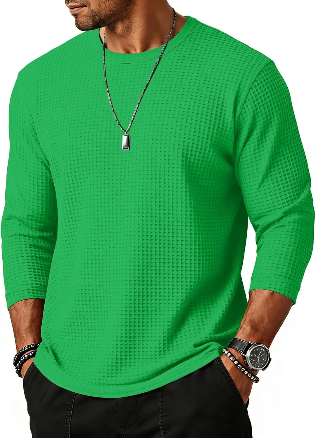 

Мужская футболка Funny Solid Color с длинным рукавом HYYGOCCTV