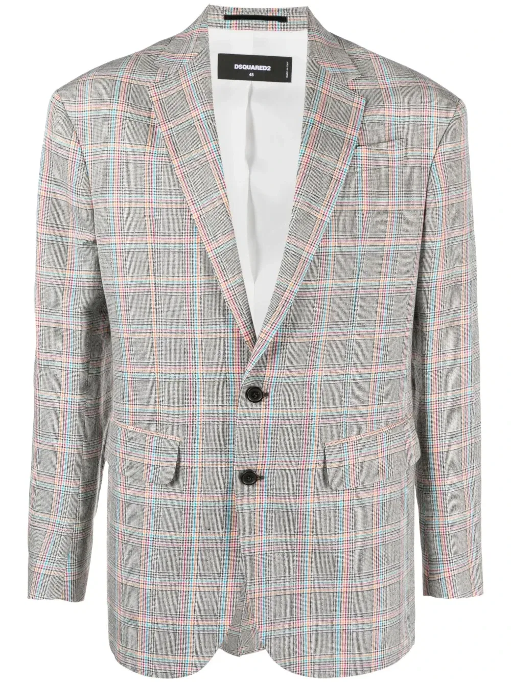 Однобортный пиджак в клетку Dsquared2, черный
