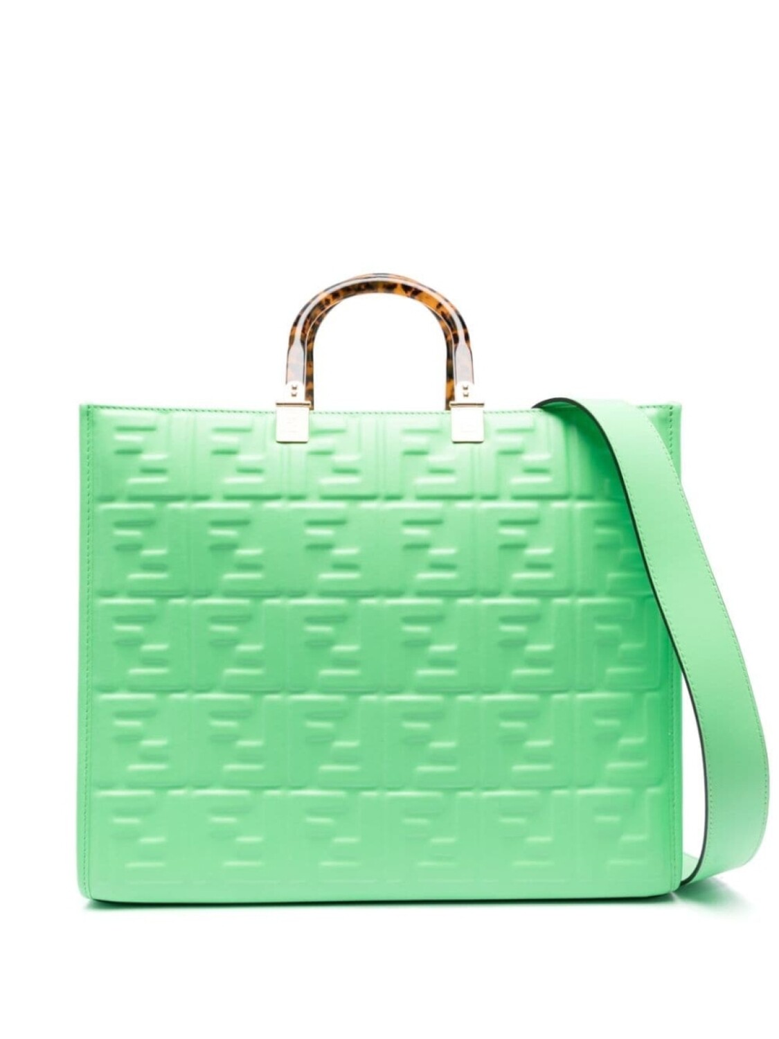 

Сумка-тоут FENDI с тисненым логотипом FF, зеленый