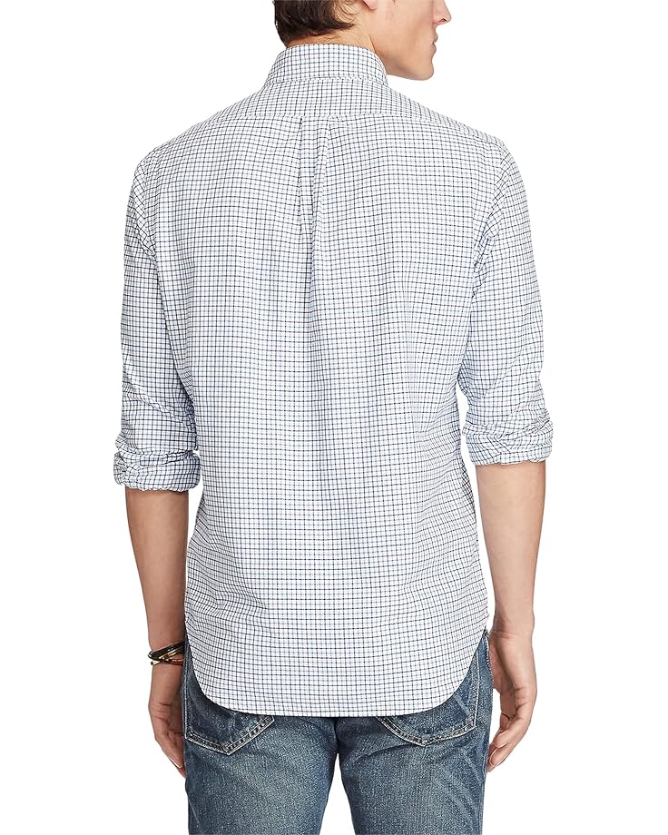 Мужская классическая оксфордская рубашка Polo Ralph Lauren, Blue/White Multi — фото 2