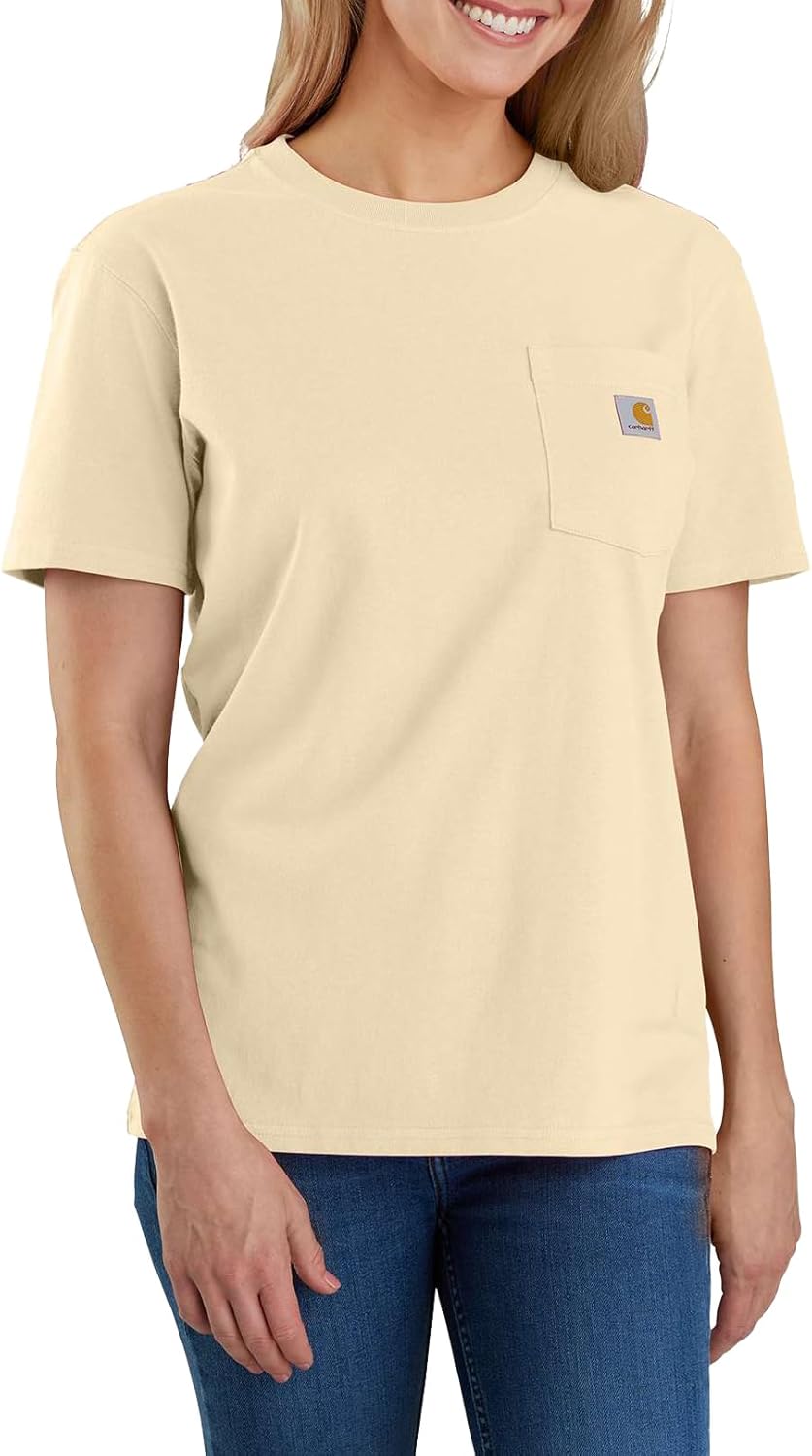 

Carhartt женская футболка с карманом, свободный крой, плотная ткань, короткий рукав, Oat Milk, Белый, Carhartt женская футболка с карманом, свободный крой, плотная ткань, короткий рукав, Oat Milk