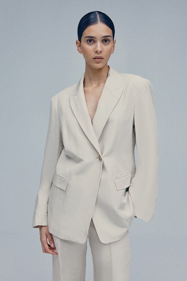 

Блейзер из льняной смеси H&M, бежевый