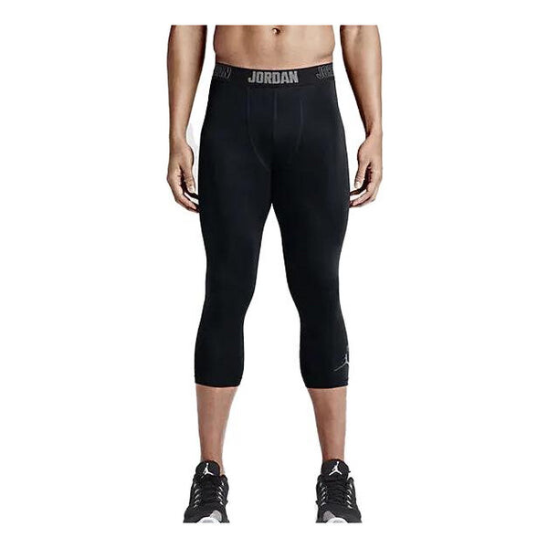 

Брюки 23 alpha dry 3/4 tights 'black' Air Jordan, бежевый