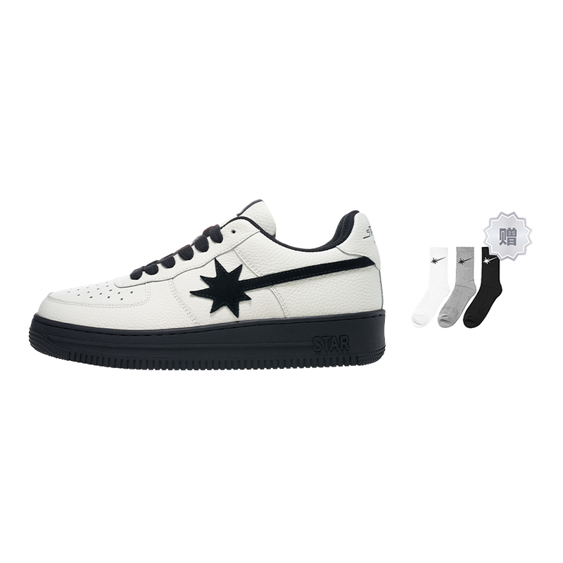 

Starwalk Soldier Прочные легкие дышащие лоу-топы для скейтбординга унисекс черно-белые (включая носки*1), цвет Black White (Includes Socks*1)