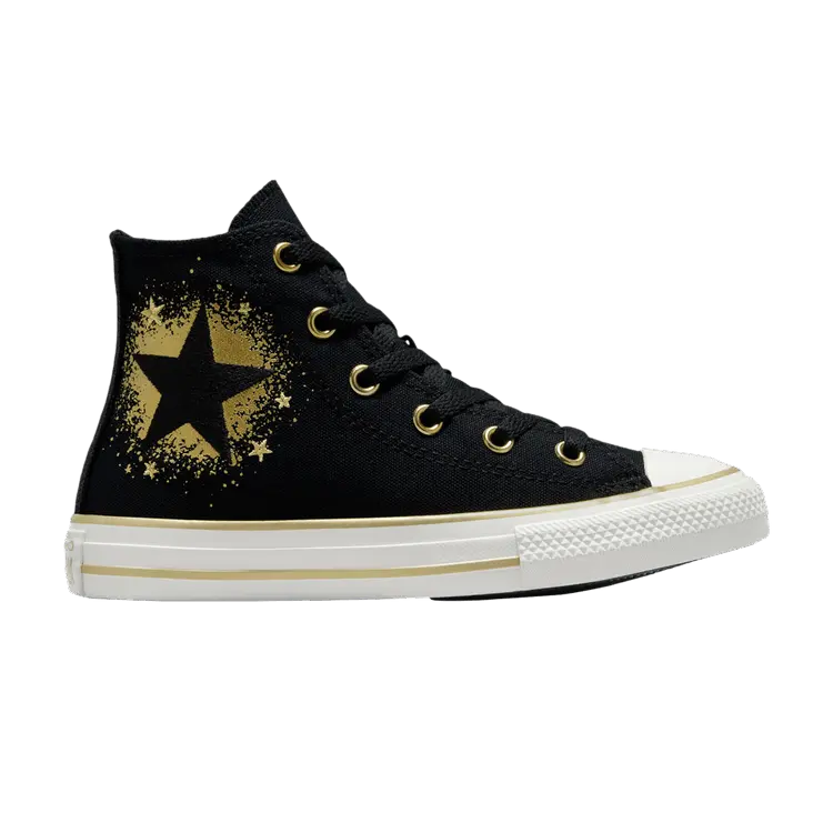 

Кроссовки Converse Chuck Taylor All Star High PS Gold Stars - Black, черный