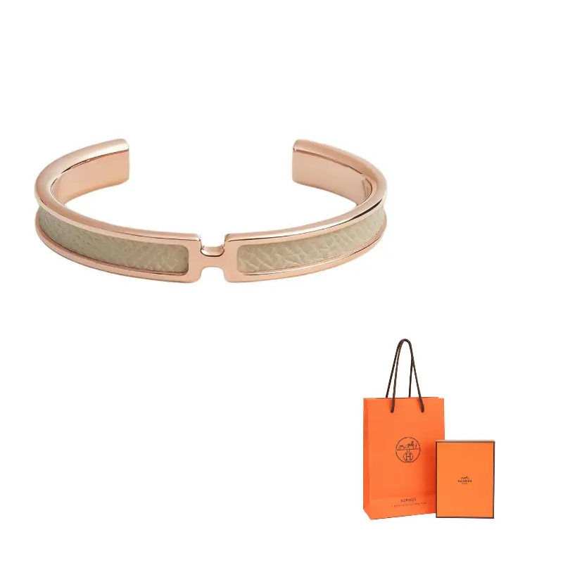 

HERMES Браслеты из телячьей кожи для женщин light gold