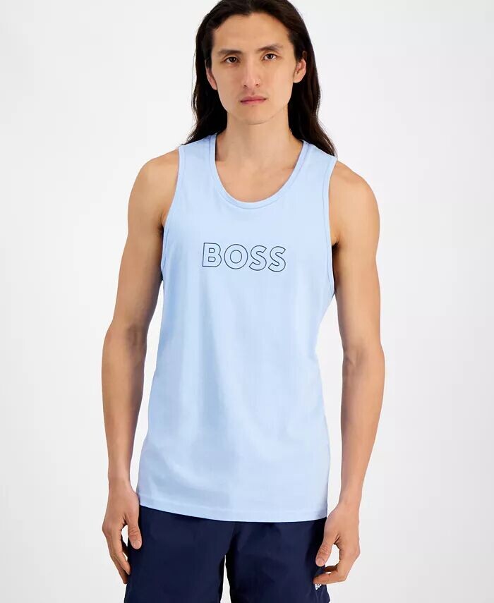 

Мужская пляжная майка с логотипом Hugo Boss, синий