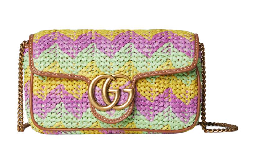 

GUCCI Сумка через плечо из рафии и вискозы женская разноцветная