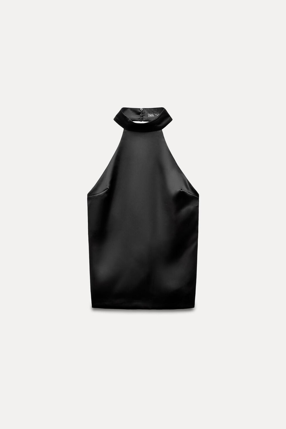 

Атласный топ-холтер с бантом ZARA, черный