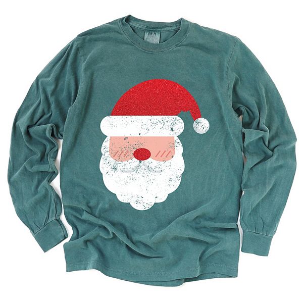 

Санта с блестками - женская лонгслив Simply Sage Market, Blue Spruce