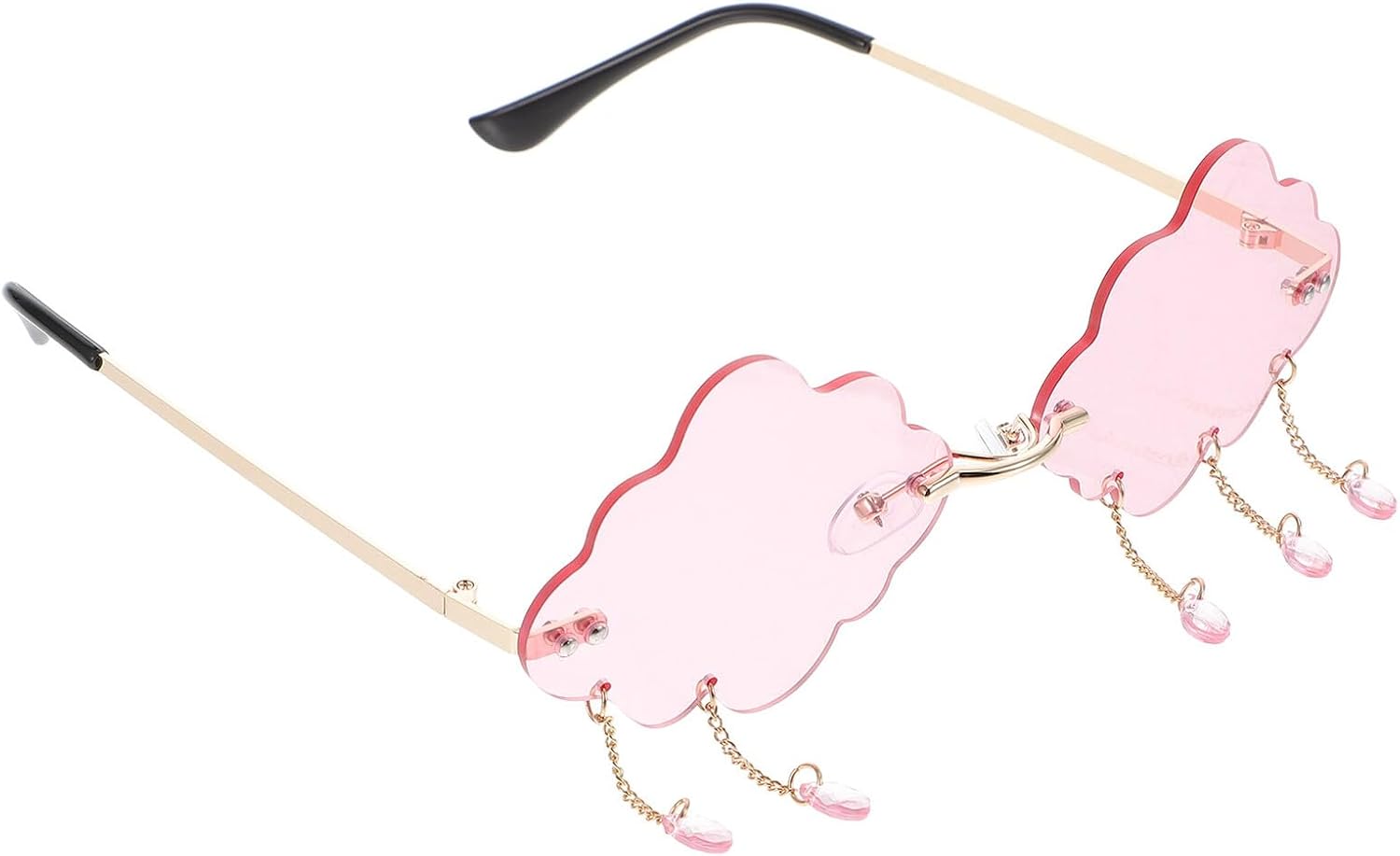 

Солнцезащитные очки MAGICLULU для женщин и подростков, без оправы, форма "облако", розовые линзы, золотистая отделка, легкие, UV-защита, для повседневного использования