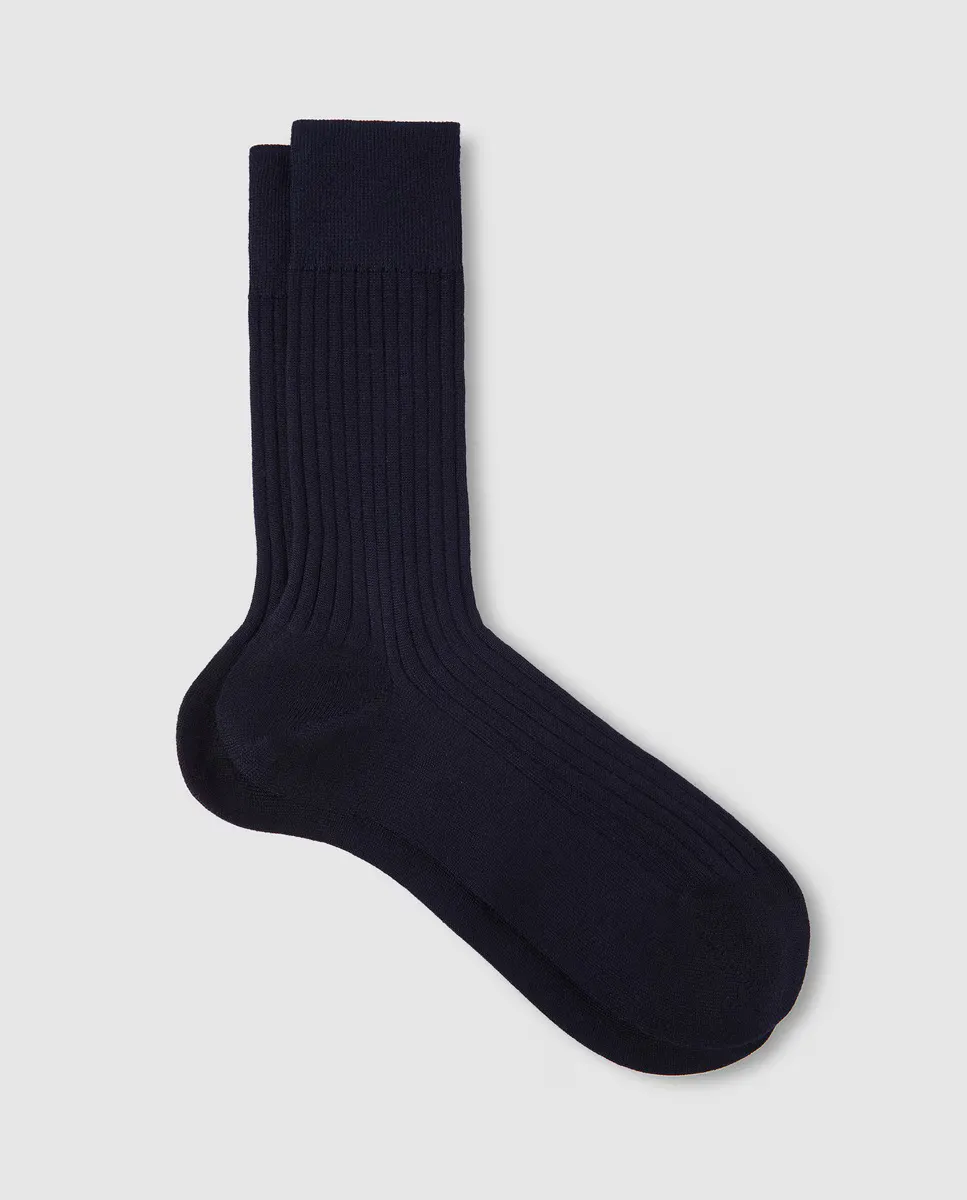 

Синие мужские короткие носки Falke, темно-синий