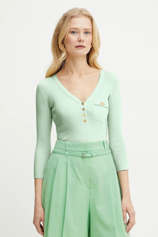 

Свитер с добавлением шелка Elisabetta Franchi, бирюзовый