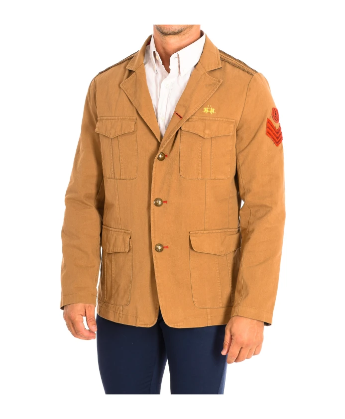 

Пиджак прямого кроя с воротником с лацканами. La Martina, коричневый