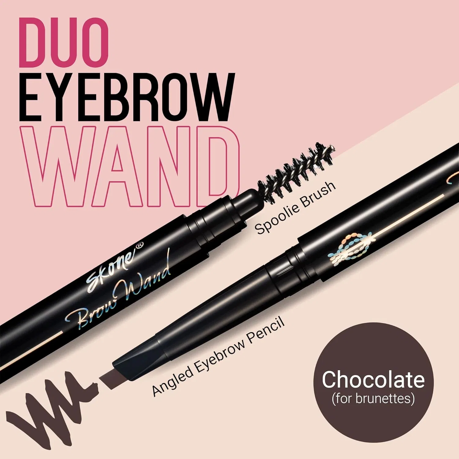 Карандаш для бровей Skone Totally Defined Waterproof Eyebrow Wand Chocolate — фото 2