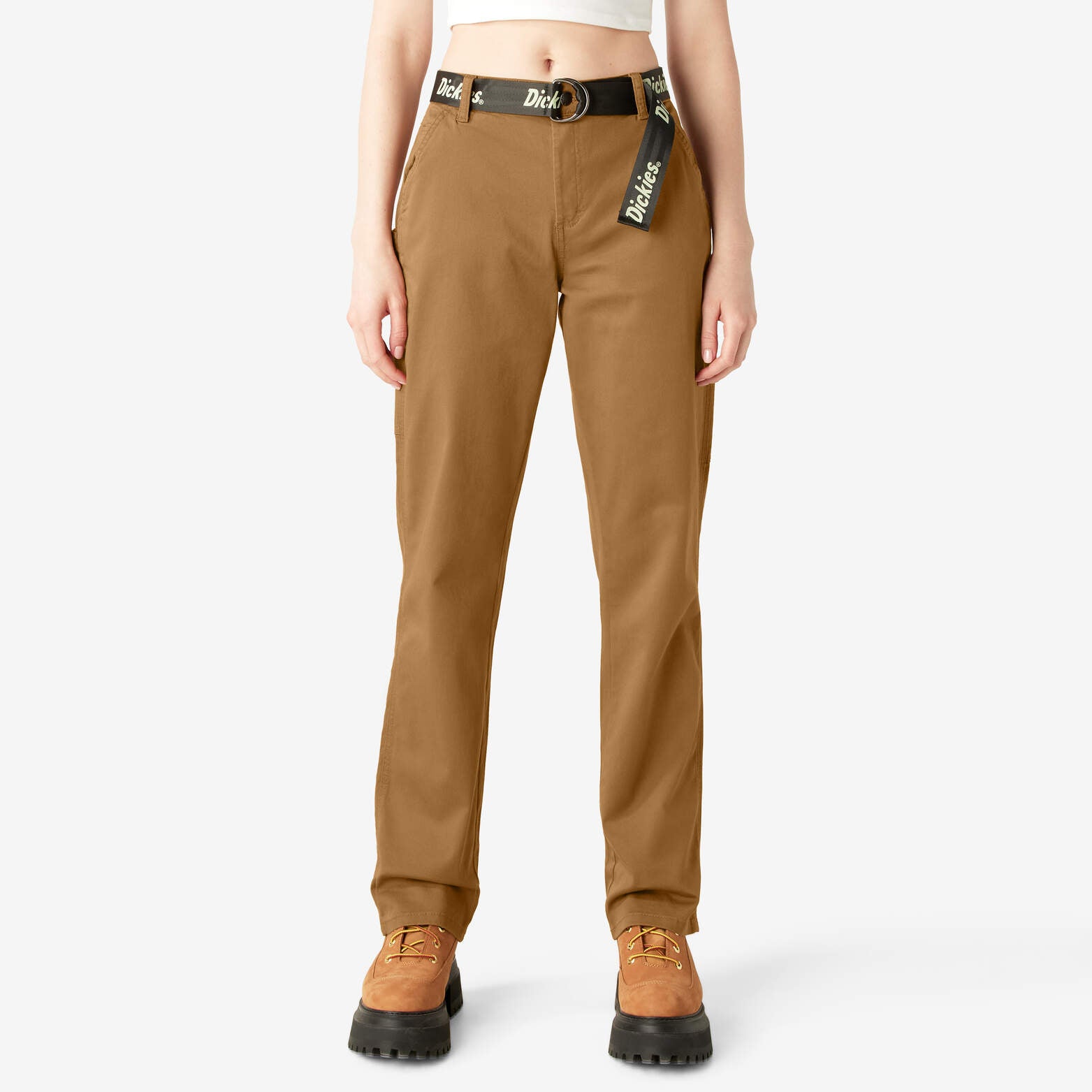 

Женские плотницкие брюки с высокой талией Dickies, цвет brown duck (bd)