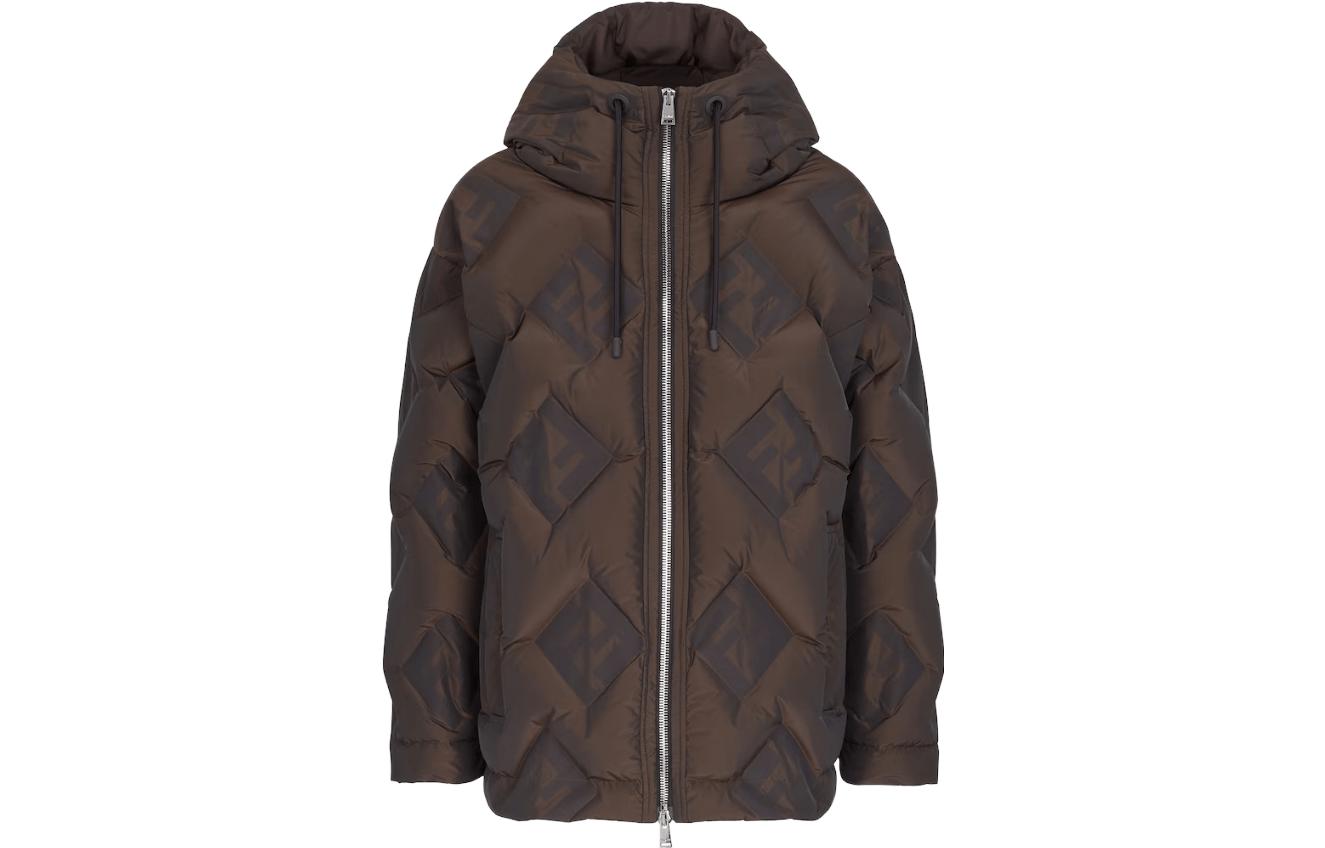 FENDI Куртка пуховая мужская коричневая, Brown — фото 3