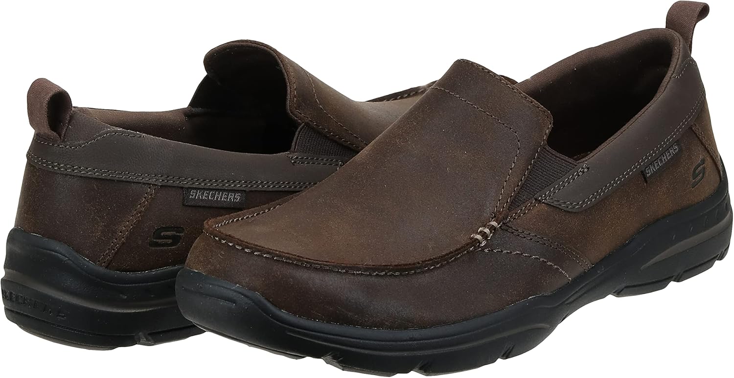 Мужские лоферы Skechers Relaxed Fit: Harper - Forde на пятке, темно-коричневый — фото 2