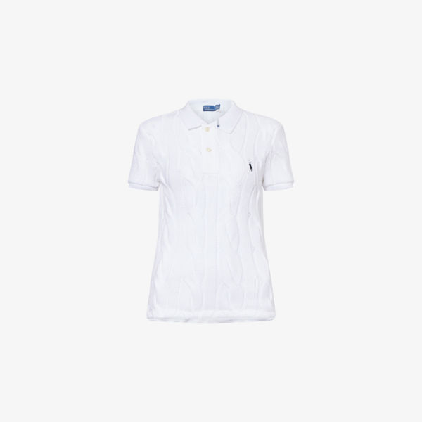 

Рубашка-поло Polo Ralph Lauren с узором косичка, белый