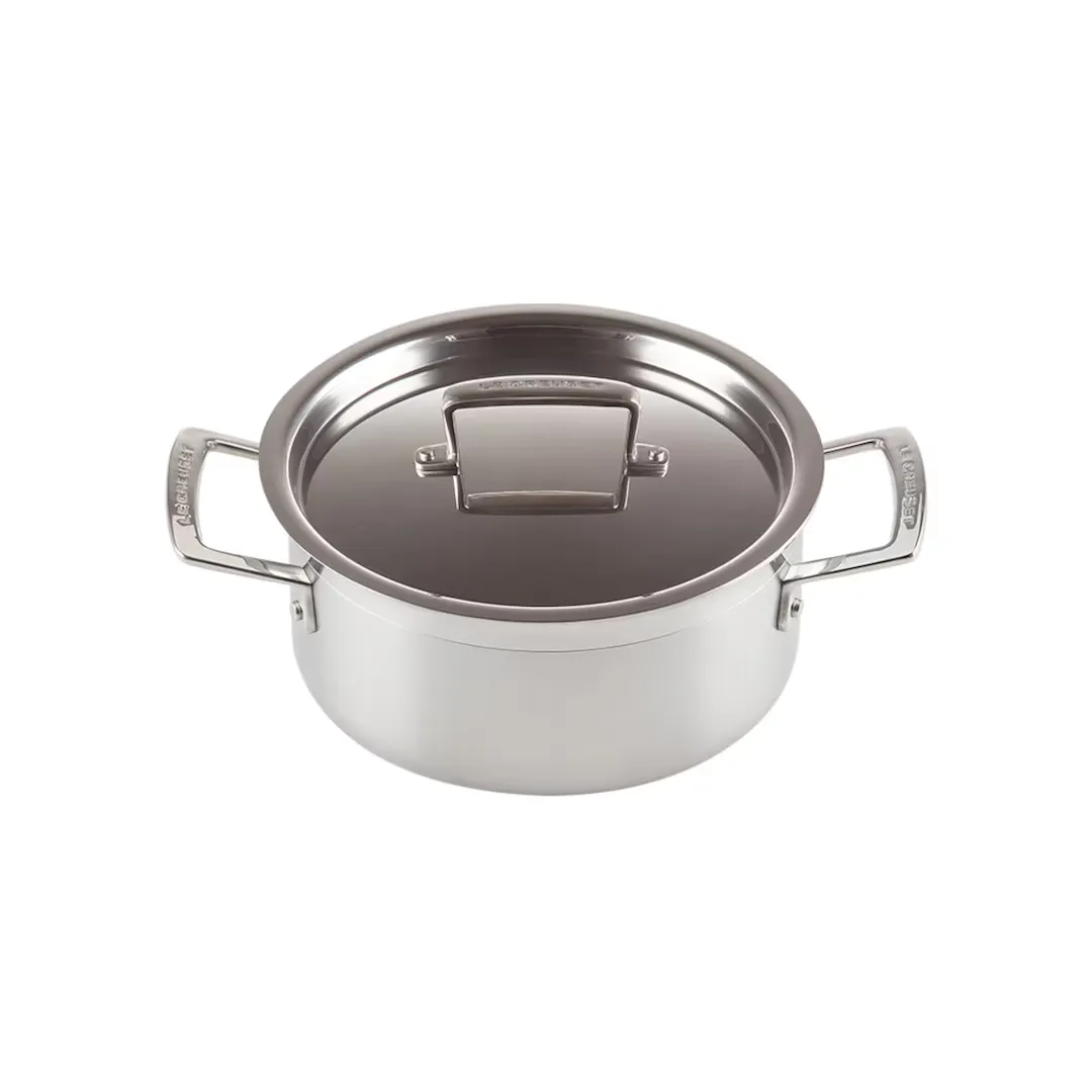 

Классическая низкая кастрюля Le Creuset из нержавеющей стали с крышкой, клен