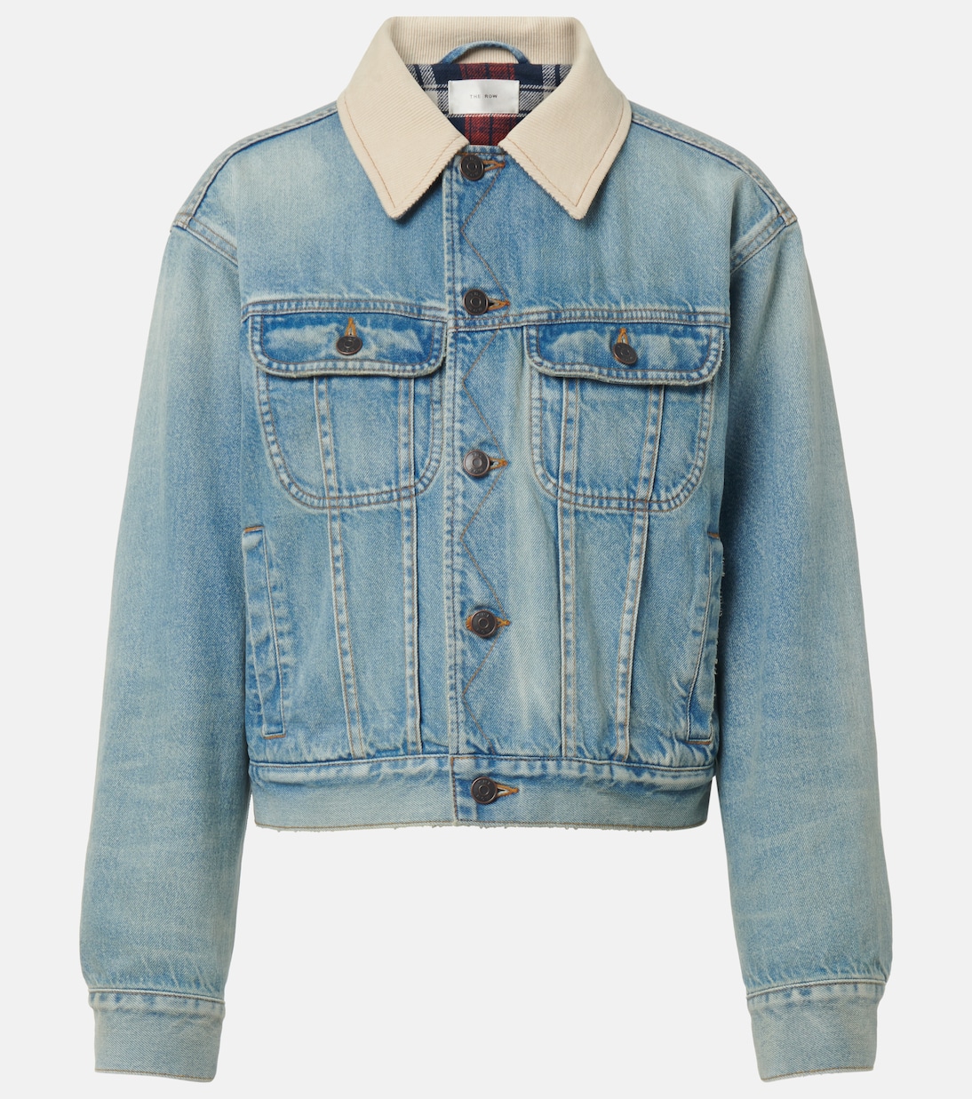

Джинсовая куртка Joras с твиловой отделкой The Row, Light Indigo