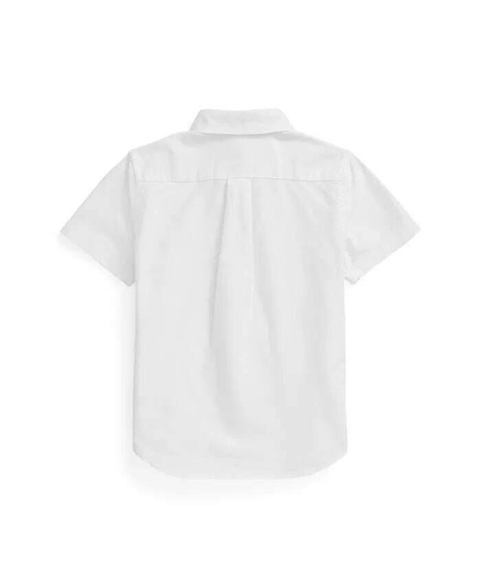 Рубашка Оксфорд с коротким рукавом для малышей и маленьких мальчиков Polo Ralph Lauren, белый — фото 2