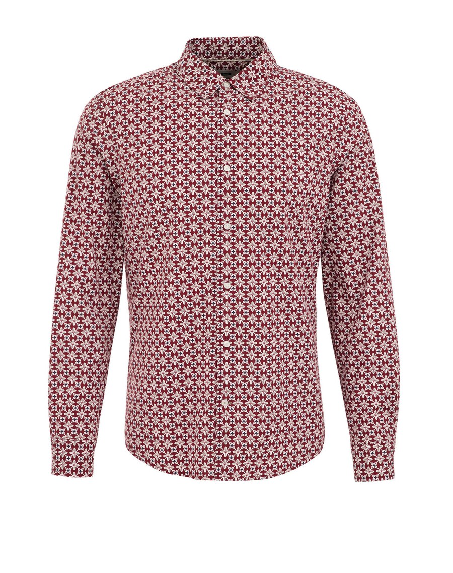 

Рубашка Slim Fit на пуговицах WE Fashion, темно-красный