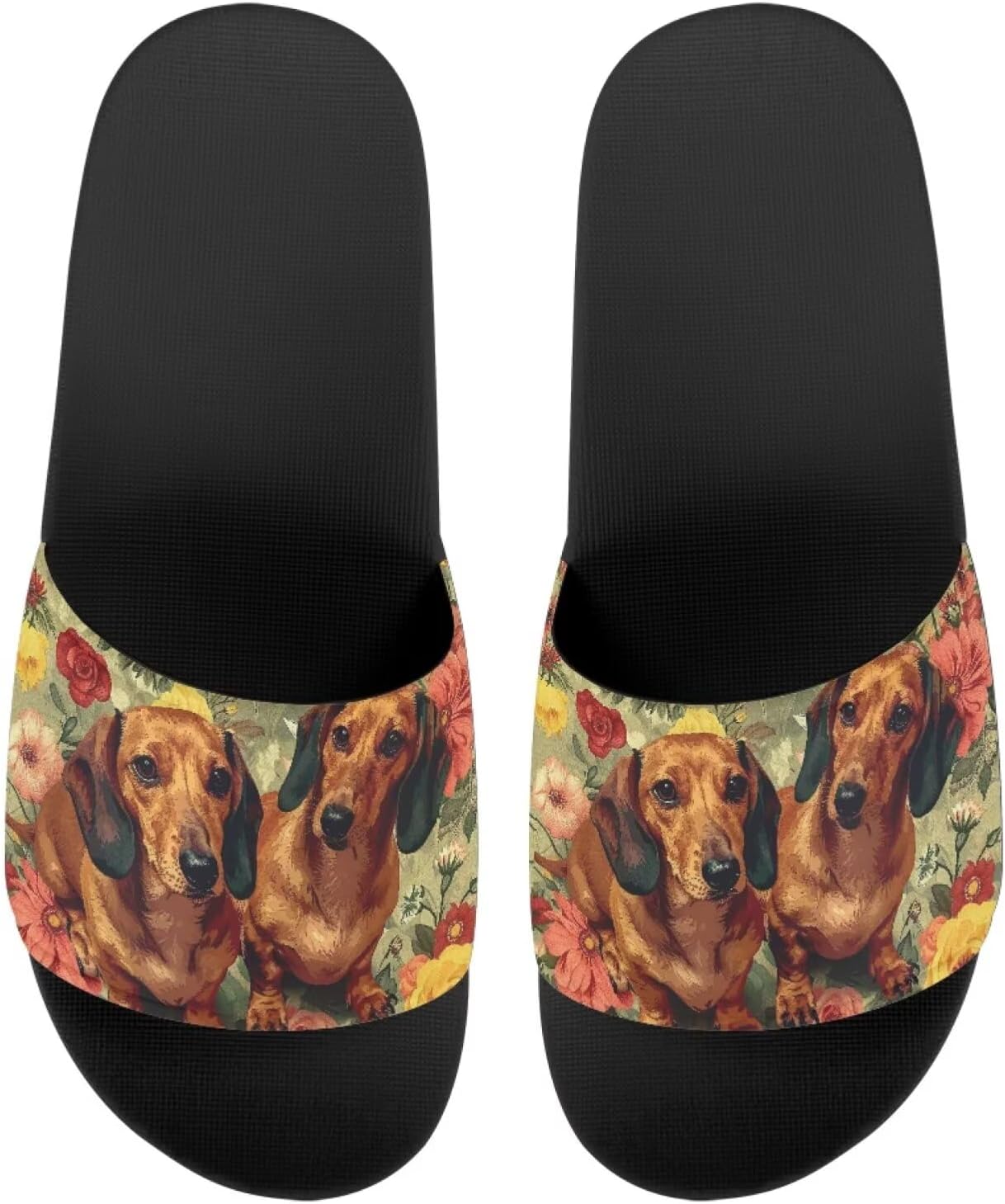 

Женские шлепанцы, Женские сандалии без застежек, Принт с собакой, Удобные и легкие, Летние домашние тапочки, Для пляжа, дома, улицы, отеля и спортзала Getelinseng, Dachshund