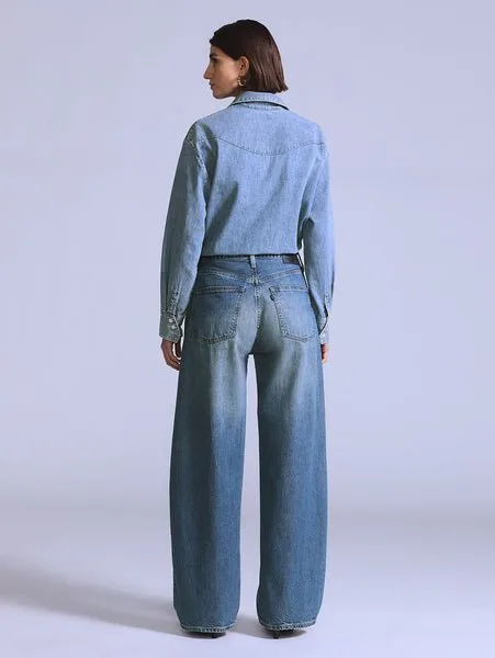 Джинсы BLUETAB Barrel Jeans, цвет Medium, цвет индиго, произведено в Японии Levi's, Medium Indigo - Worn In — фото 4
