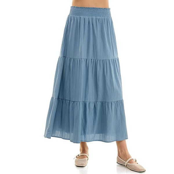 

Юбка волна креп ярусная Juniors Lily White, Chambray