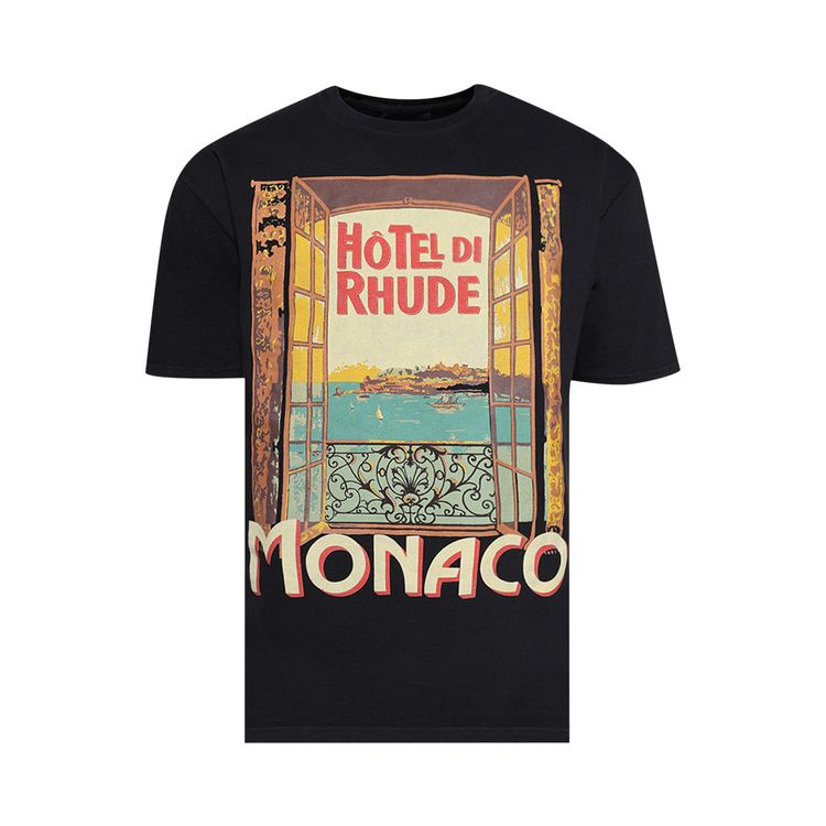 

Футболка Rhude Hotel Di Monaco Tee 'Vintage Black', черный