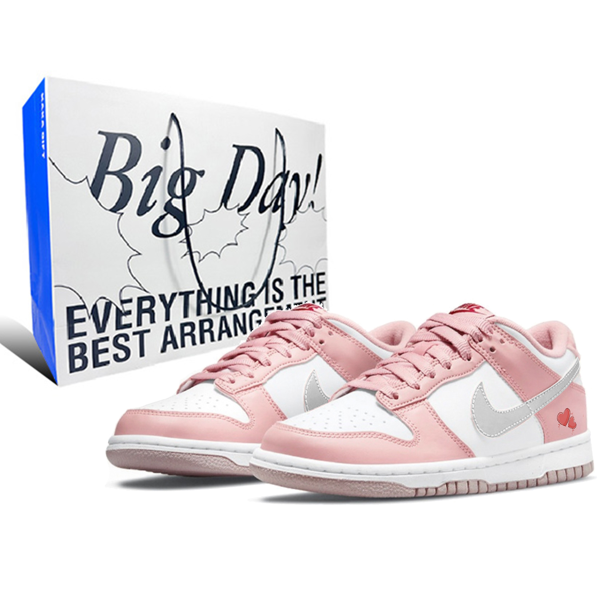 

Nike Детские низкие кроссовки для скейтбординга Dunk Pink Velvet Cherry Blossom Pink для подростков