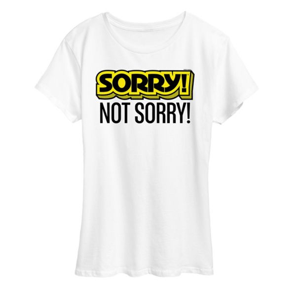 

Женская футболка "Sorry not sorry" с принтом Hasbro, белый