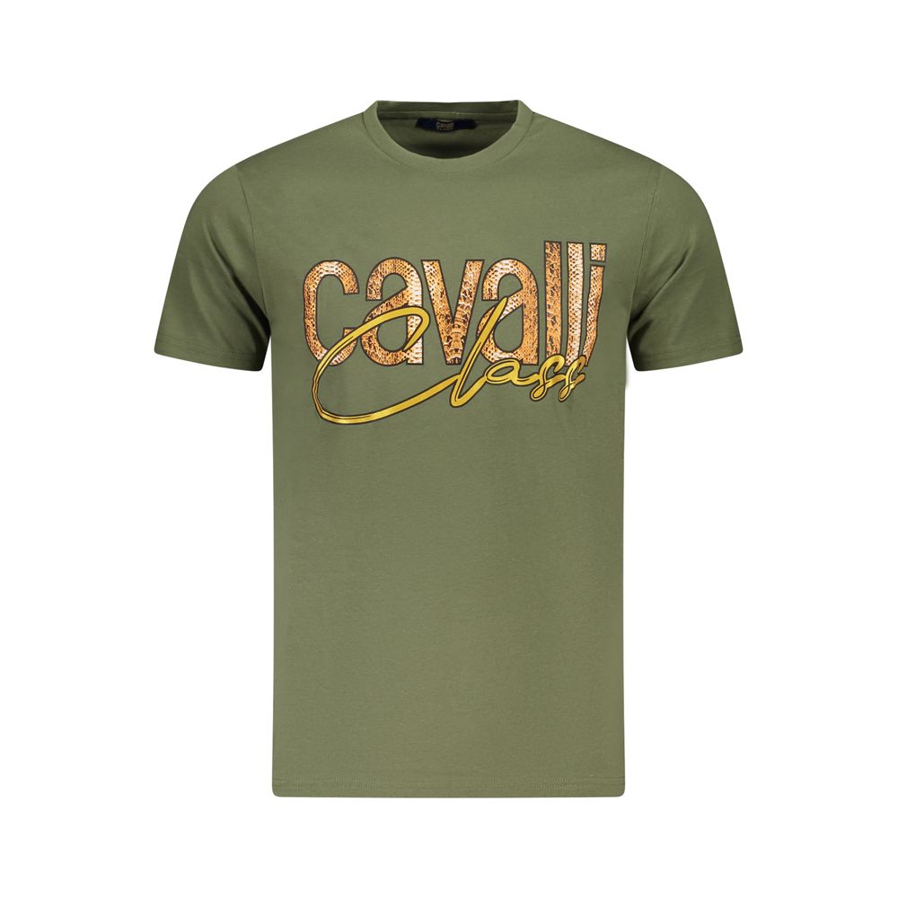 

Зеленая хлопковая мужская футболка Cavalli Class