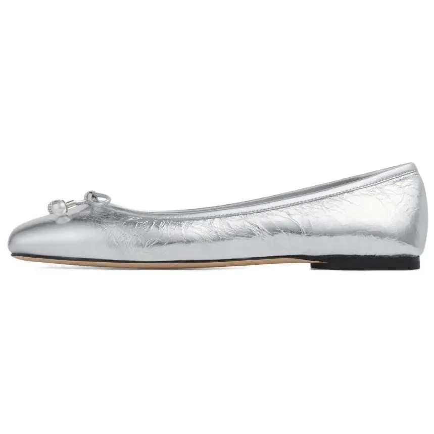 Elme FLAT повседневные одинарные туфли женские серебристые Jimmy Choo, Original Shoe Box Included
