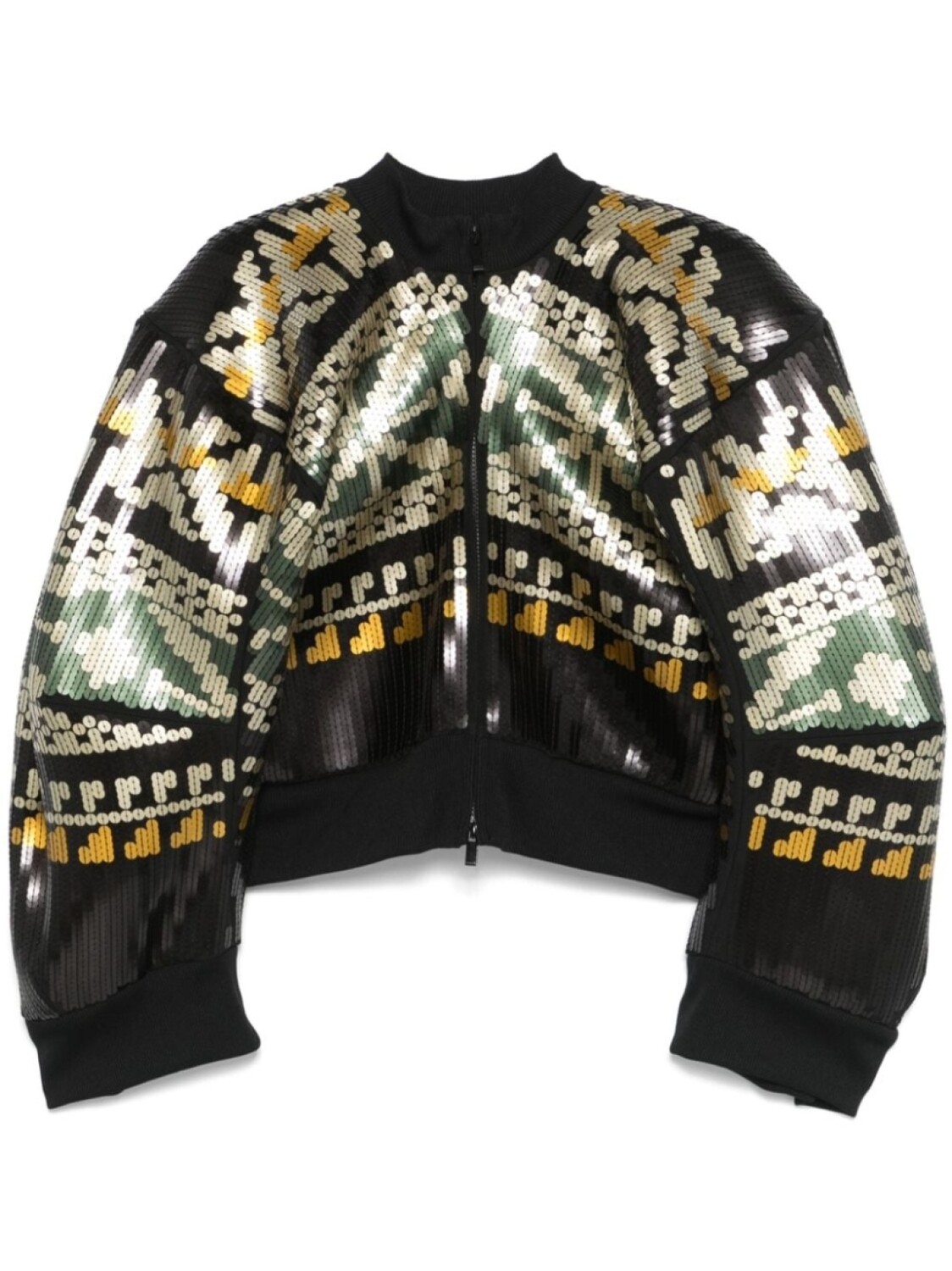 Sacai бомбер с пайетками, черный
