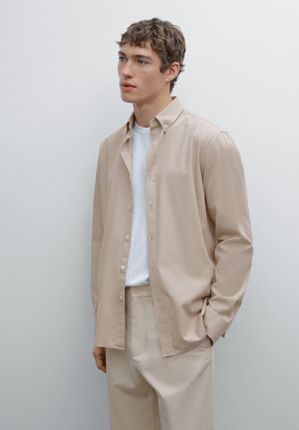 

Рубашка Massimo Dutti, бежевый