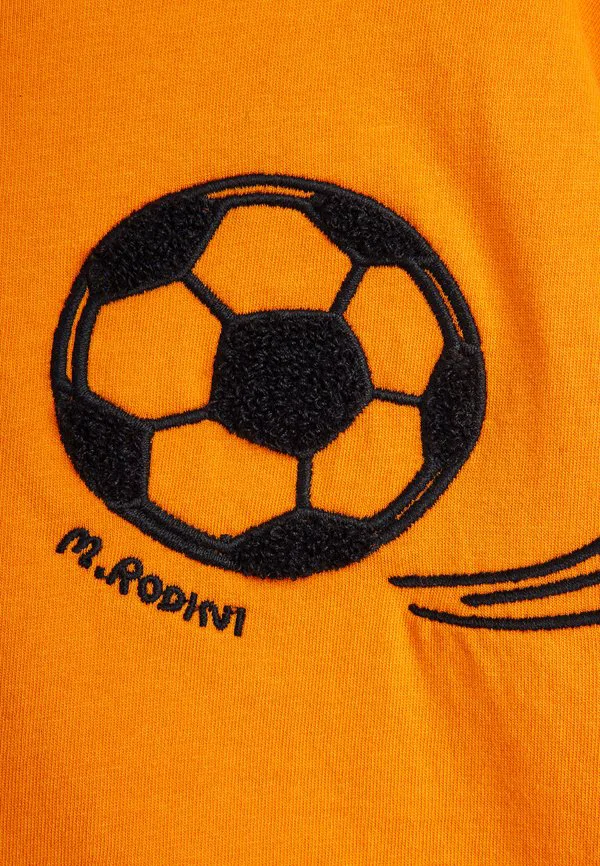 Футболка унисекс с футбольным принтом из синели Mini Rodini, Orange — фото 3