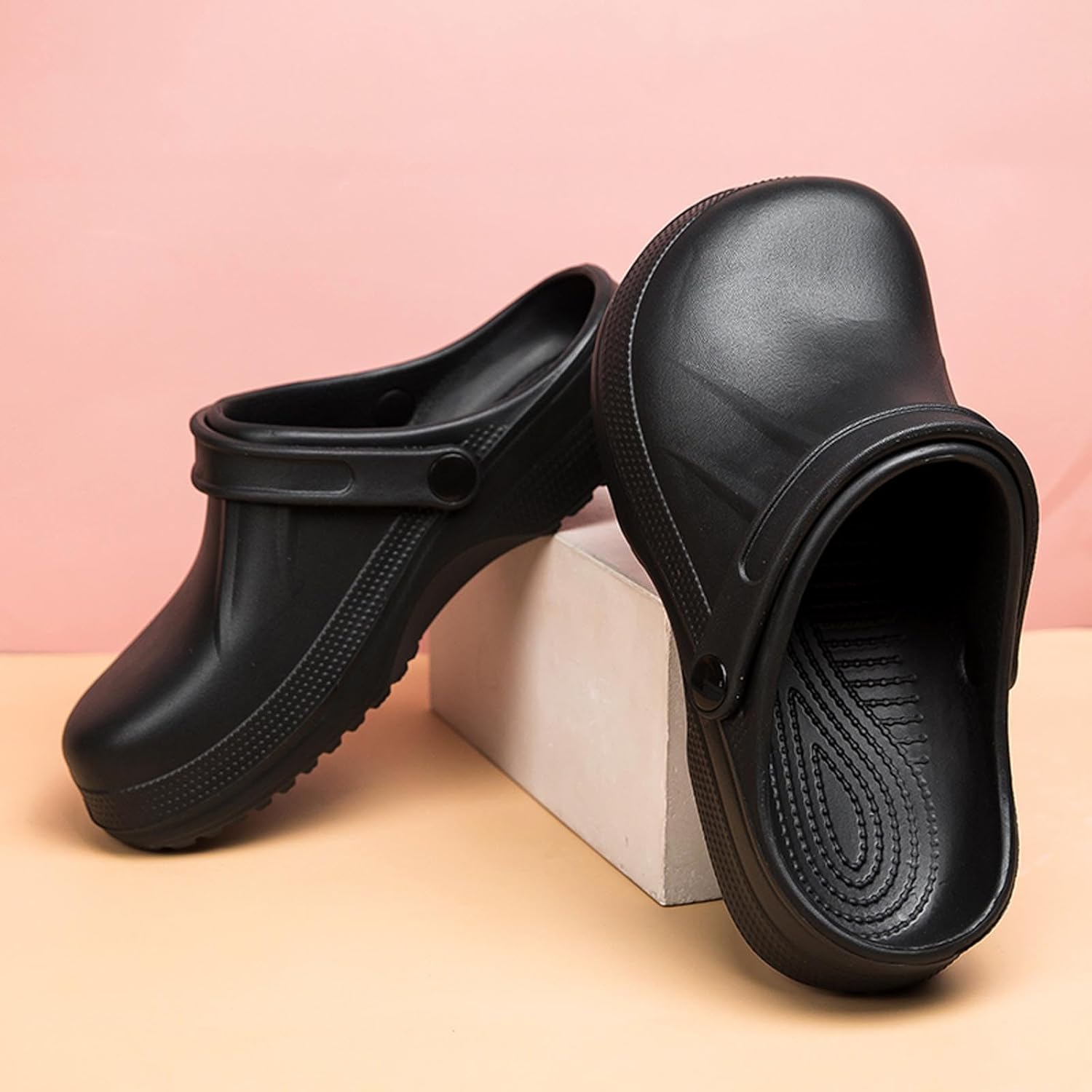Сабо Meidiastra Unisex EVA: женские водонепроницаемые, легко моющиеся садовые туфли, мужские нескользящие пляжные сандалии, повседневная обувь без шнурков, черный — фото 3
