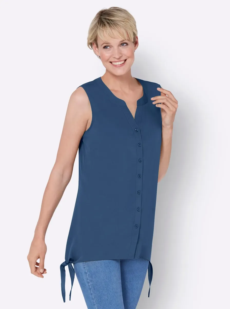 

Классическая блузка-топ Basics Classic Basics, джинсовый