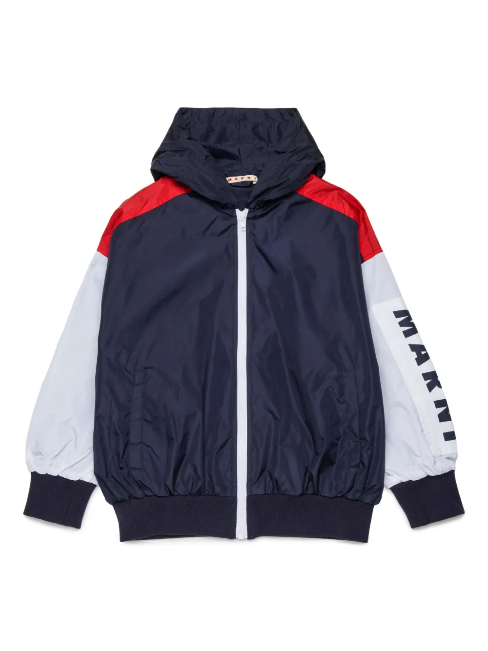 

Куртка в стиле колор-блок с капюшоном Marni Kids, синий