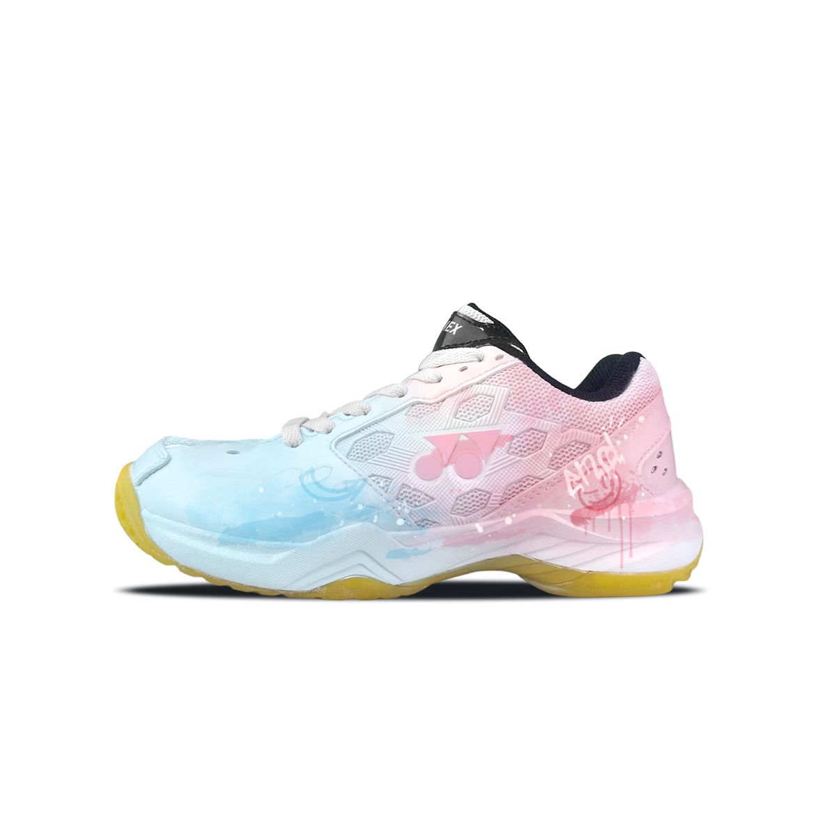 

YONEX Кроссовки для бадминтона Power Cushion с износостойкой подошвой, низкие, унисекс, розово-голубые