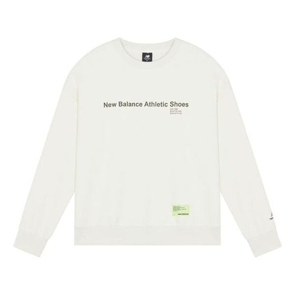 

Толстовка New Balance Alphabet Logo Printing Sports Round Neck Pullover White, белый