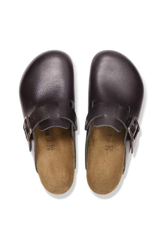 Бостонские винтажные кожаные шлёпанцы с деревянной пряжкой Birkenstock, черный — фото 4