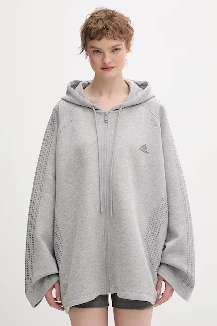 Толстовка на молнии оверсайз с капюшоном Adidas Originals, серый