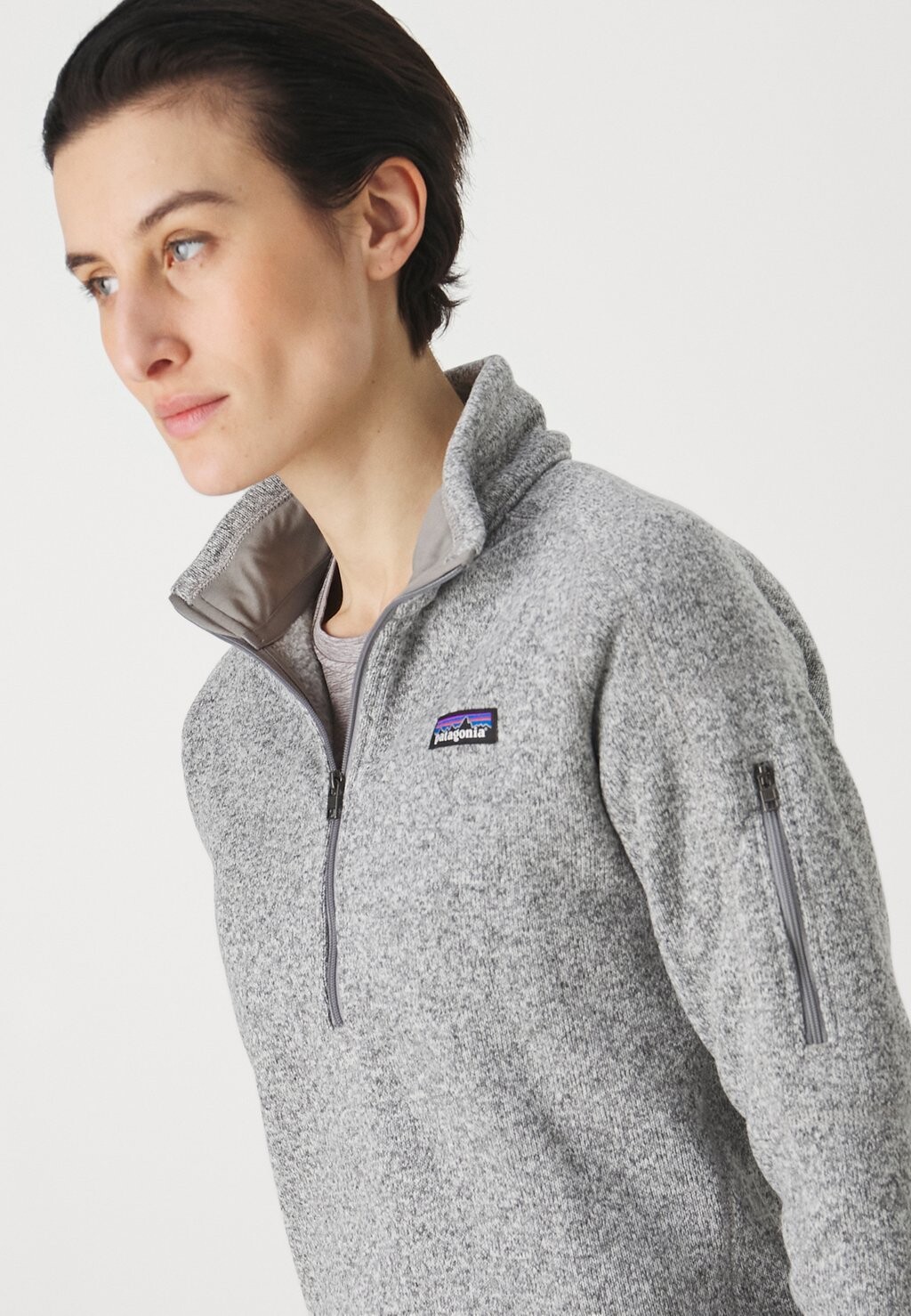 Вязаный свитер BETTER 1/4 ZIP Patagonia, цвет birch white — фото 4